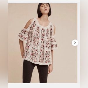 Blue Tassel Top from Anthropologie Size Small